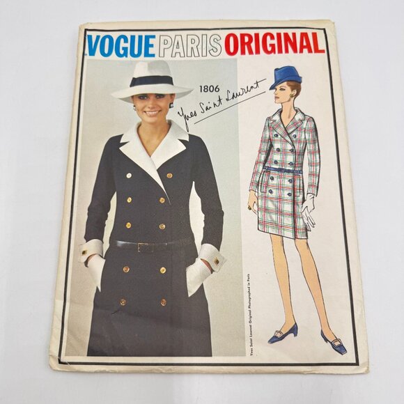 Vogue Paris Original 1806 Coat & Dress Sewing Pattern Yves Saint Laurent 14 - Picture 1 of 6